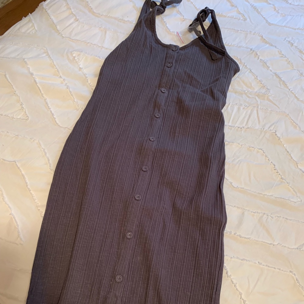 Last Beautiful Ribbed Button Down Midi Dress - image 5